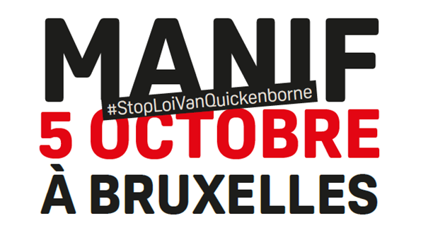 5 octobre : manifestation contre la Loi Van Quickenborne